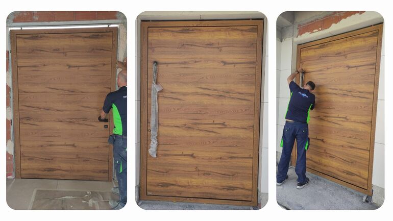 Protecnia puerta pivotante de entrada Pirnar en Alicante