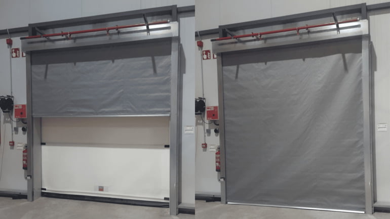 Cortina cortafuegos Irrigada de Protecnia para nave industrial