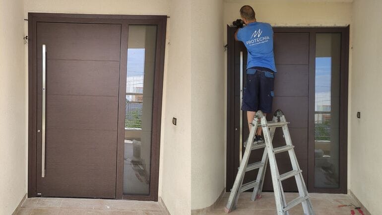 Puerta Pirnar de entrada de madera Protecnia Orihuela