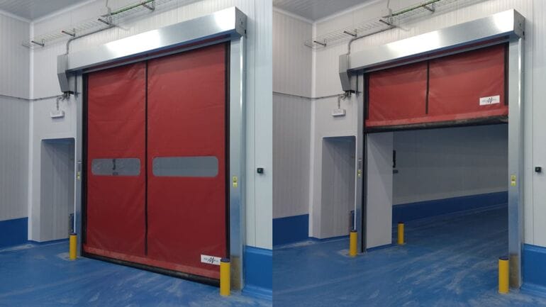 Instalación de puertas rápidas industriales de Protecnia